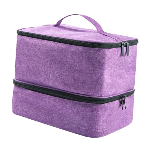 OSOLADY Make-up-Aufbewahrungstasche Gepäck Bausatz Aufbewahrungsbeutel Für Ätherische Öle Schultertasche Nagel-kit Nagellack Polieren Makeup Tasche Riemen Nageltechnik Oxford-Stoff Violett von OSOLADY