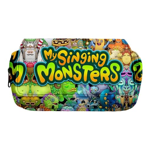 OSRDFV My Singing Monsters Fashion Schreibwaren-Federmäppchen für Mädchen/Jungen, Teenager, Schüler, Geschenk, Wubbox Cartoon Großes Fassungsvermögen Fach Zurück zur Schule Stifttasche, My Singing von OSRDFV