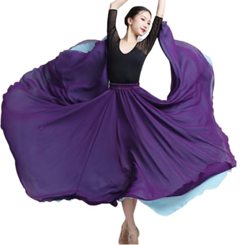 OTMYIGO A8,85,Damen 540° Doppellagiger großer Bauchtanz-Swing-Rock Eleganter Chiffon-Maxirock Ballsaal-Gypsy-Flamenco-Tanzrock OTMYIGO A8,85,Damen 540° Doppellagiger großer Bauchtanz-Swing-Rock Eleganter Chiffon-Maxirock Ballsaal-Gypsy-Flamenco-Tanzrock von OTMYIGO