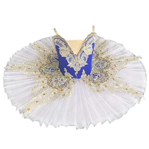 OTMYIGO Blau,120, Mädchen Ballett Tutu Kleid Kind Pfannkuchen Prinzessin Ballett Party Kleid Ballett Tanz Wettbewerb Kostüm von OTMYIGO