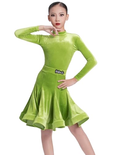 OTMYIGO Grün,120, Lateinkleid aus Samt für Mädchen, Kinder, Gesellschaftstanz, Übungs- und Wettkampfoutfit, Salsa, Rumba, Cha-Cha, Samba, Tango, Kleider OTMYIGO Grün,120, Lateinkleid aus Samt für Mädchen, Kinder, Gesellschaftstanz, Übungs- und Wettkampfoutfit, Salsa, Rumba, Cha-Cha, Samba, Tango, Kleider von OTMYIGO