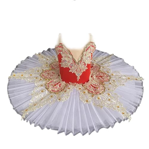 OTMYIGO Rot,110, Mädchen Ballett Tutu Kleid Kind Pfannkuchen Prinzessin Ballett Party Kleid Ballett Tanz Wettbewerb Kostüm von OTMYIGO