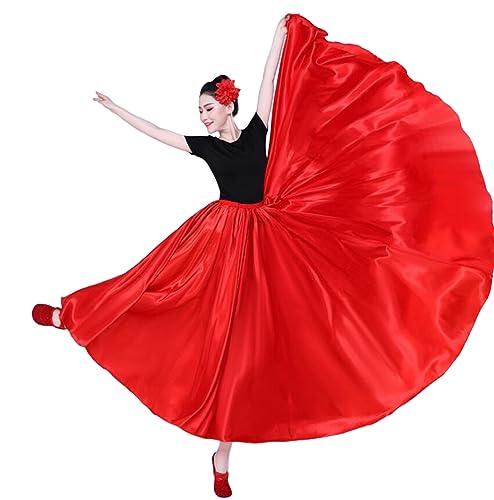 OTMYIGO Satin Tanzrock Frauen Langer Rock Weiblicher Zigeuner Bauchtanz Praxis Flamenco Rock Big Swing Ballsaal Rock Halloween Kostüm,A9,720° OTMYIGO Satin Tanzrock Frauen Langer Rock Weiblicher Zigeuner Bauchtanz Praxis Flamenco Rock Big Swing Ballsaal Rock Halloween Kostüm,A9,720° von OTMYIGO