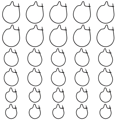 OTOTEC 30 Stück Angelmaden-Clips, Ringe, Köderhaken, praktische Metall-Terminal-Ausrüstung für Karpfenangeln, Zubehör, S, M, L, 3 Größen, 10 Stück je Größe, Schwarz von OTOTEC