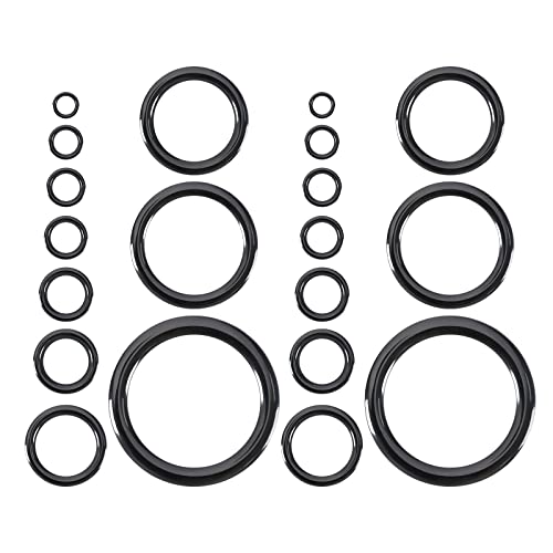 OTOTEC 40-teiliges Keramik-Ring-Set, 10 Größen, 4,8 mm - 29,9 mm Außendurchmesser, Ersatz-Angelruten-Öse, Angelruten-Reparaturzubehör, Schwarz von OTOTEC