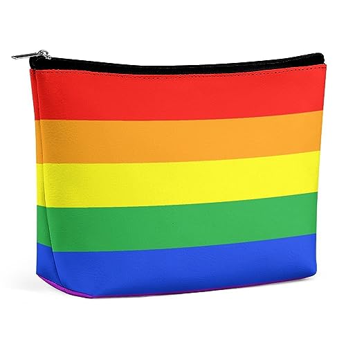 OTRAHCSD Kosmetiktasche, Regenbogen-Flagge, Make-up-Tasche, Reise-Kulturbeutel, Waschbeutel für Frauen, siehe abbildung, Einheitsgröße von OTRAHCSD