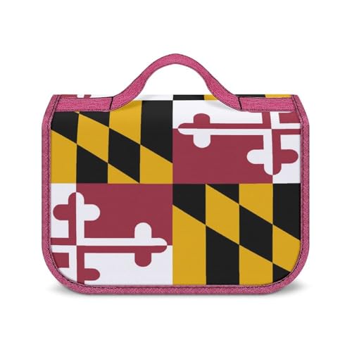 OTRAHCSD Kulturbeutel zum Aufhängen, Motiv: Flagge von Maryland, wasserdichte Make-up-Tasche für Reisen, Business, Urlaub, Flagge von Maryland, Einheitsgröße von OTRAHCSD