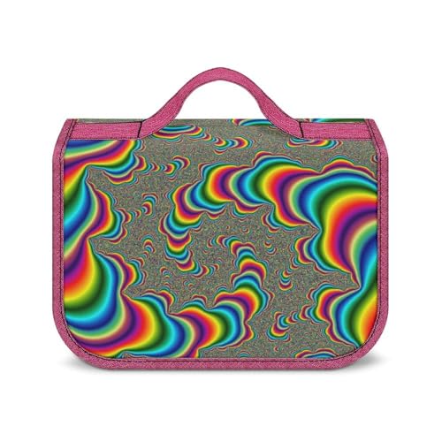OTRAHCSD Kulturbeutel zum Aufhängen, psychedelischer Trippy-Regenbogen-Kulturbeutel, wasserdicht, Make-up-Tasche für Reisen, Business, Urlaub, Psychedelic Trippy Rainbow, Einheitsgröße von OTRAHCSD