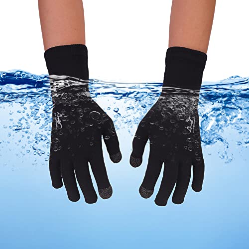 OTTERSHELL Warme Handschuhe für den Winter, wasserdicht, atmungsaktiv, mit Touchscreen, für alle Outdoor-Aktivitäten, Laufen, Radfahren, Wandern, kaltes Wetter. (Schwarz, M) von OTTERSHELL