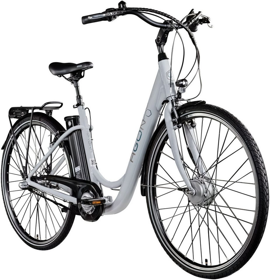 AGON E-Bike Cityrad Aurora, 3 Gang, Nabenschaltung, Frontmotor, 374 Wh, Pedelec, Elektrofahrrad für Damen u. Herren AGON E-Bike Cityrad Aurora, 3 Gang, Nabenschaltung, Frontmotor, 374 Wh, Pedelec, Elektrofahrrad für Damen u. Herren von Agon