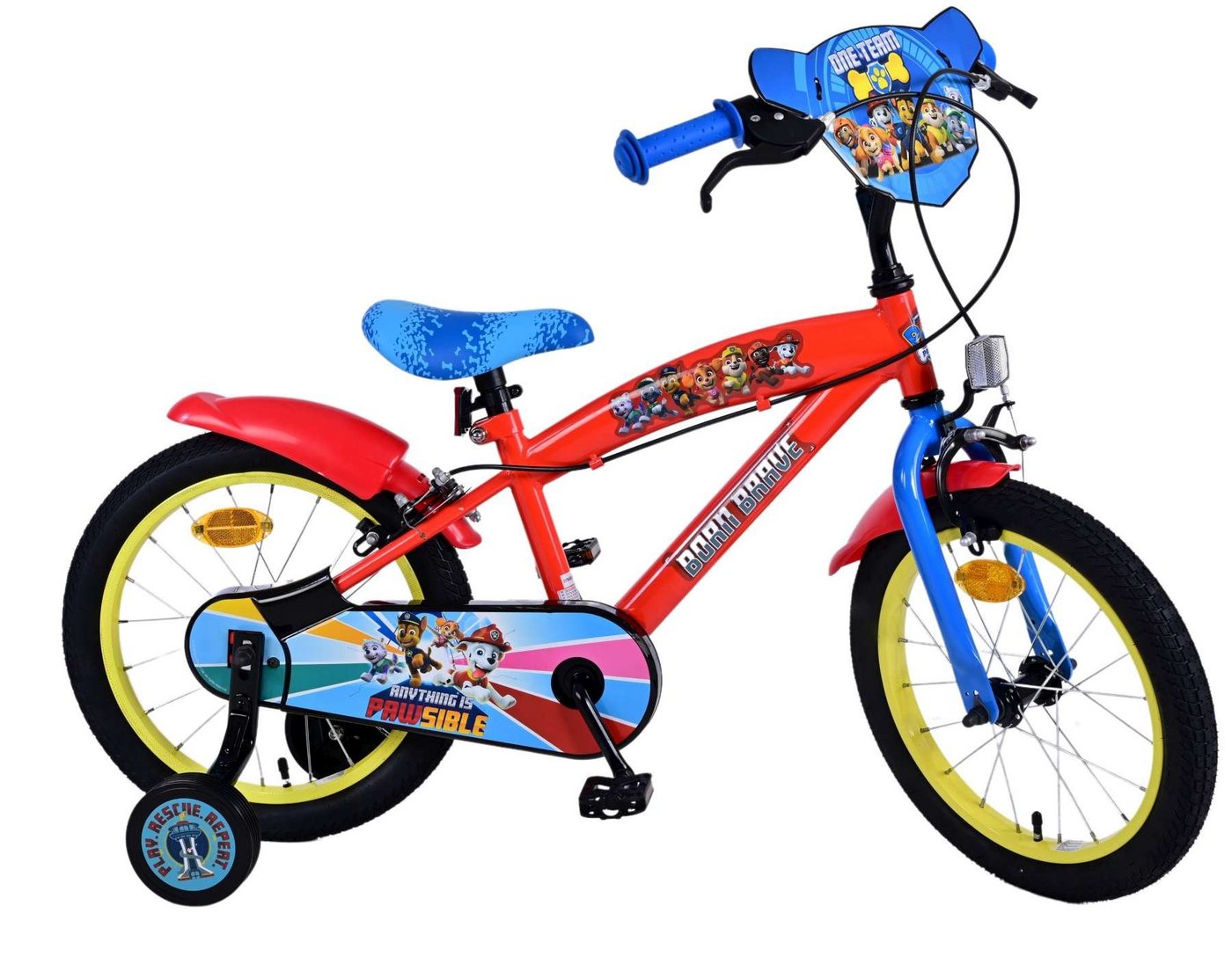 Kinderfahrrad Paw Patrol Kinderfahrrad - Jungen - 16 Zoll - Rot - Zwei Handbremsen von OTTO