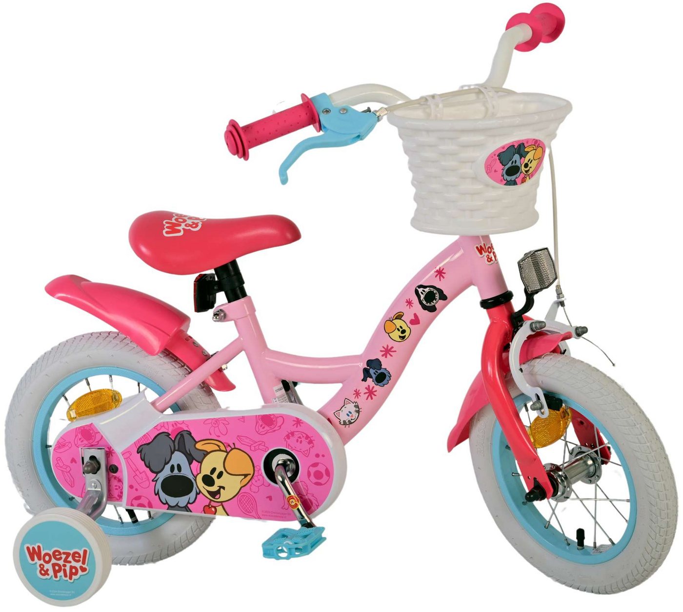 Kinderfahrrad Woezel & Pip Kinderfahrrad - Mädchen - 12 Zoll - Rosa mit Stützrädern von OTTO