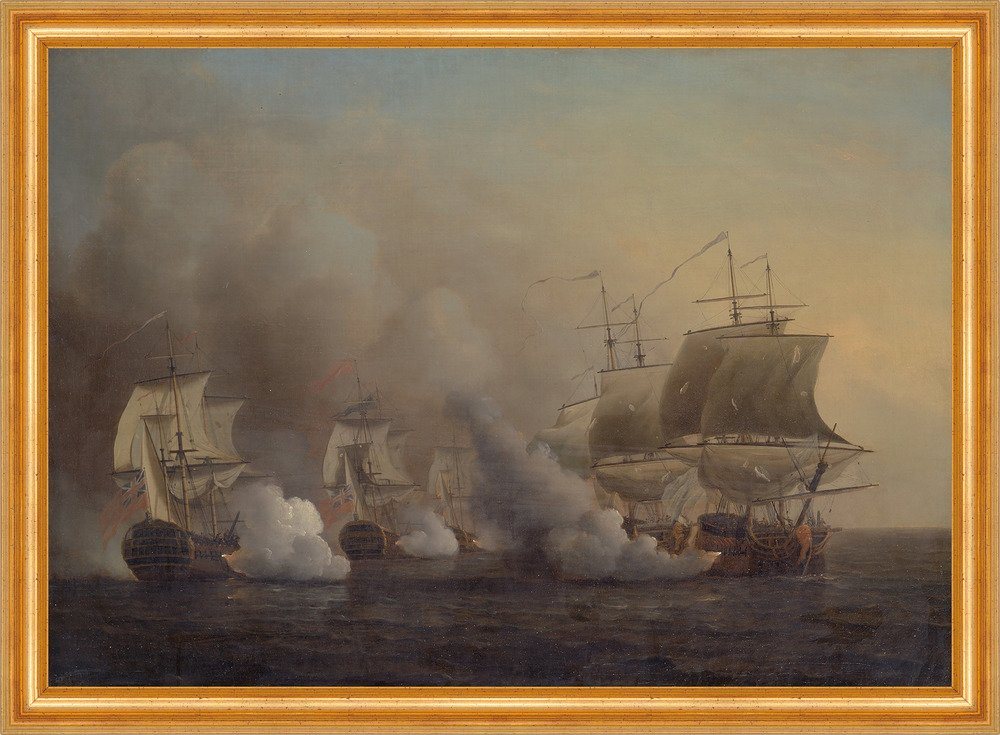 Kunstdruck Action off the Cape of Good Hope Samuel Scott Schiffe Schlacht B A3 03, (1 St) von OTTO