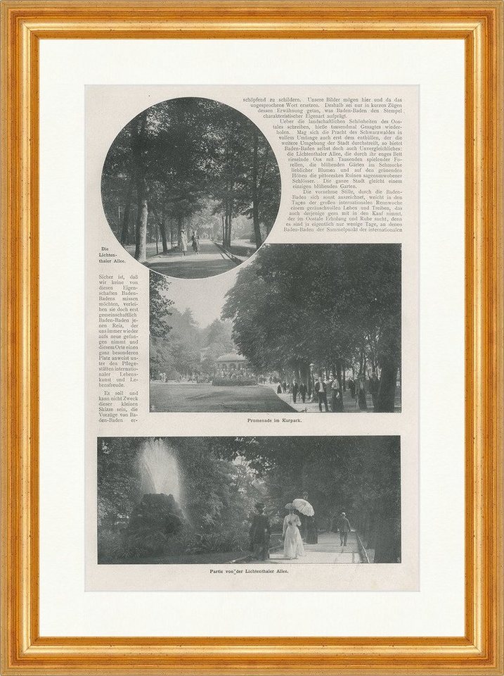 Kunstdruck Baden-Baden Lichtenthaler Allee Promenade Pavillion Faksimile SP 136 G, (1 St) von OTTO