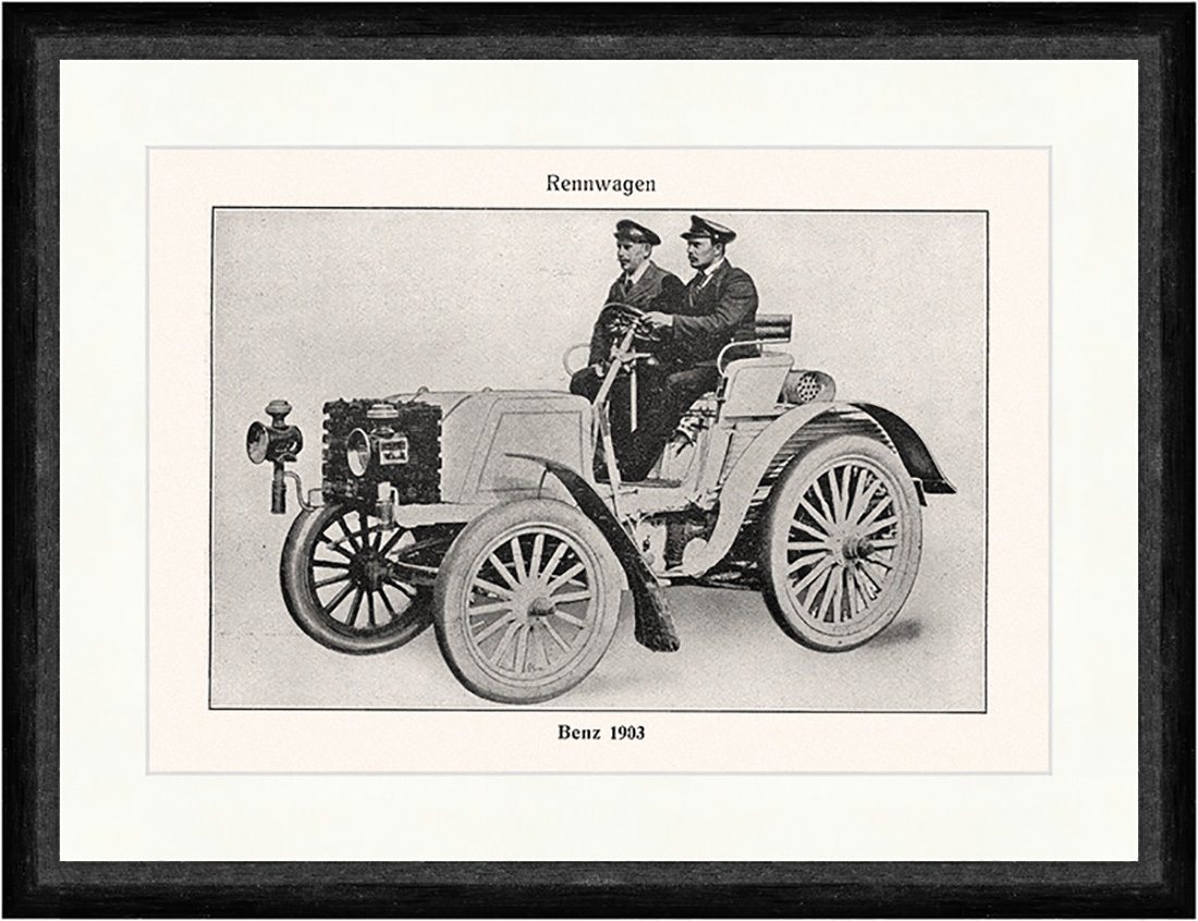 Kunstdruck Benz 1903 Rennwagen Holzspeichenrad Cabrio Vierzylinder Faks Sport 016, (1 St) von OTTO