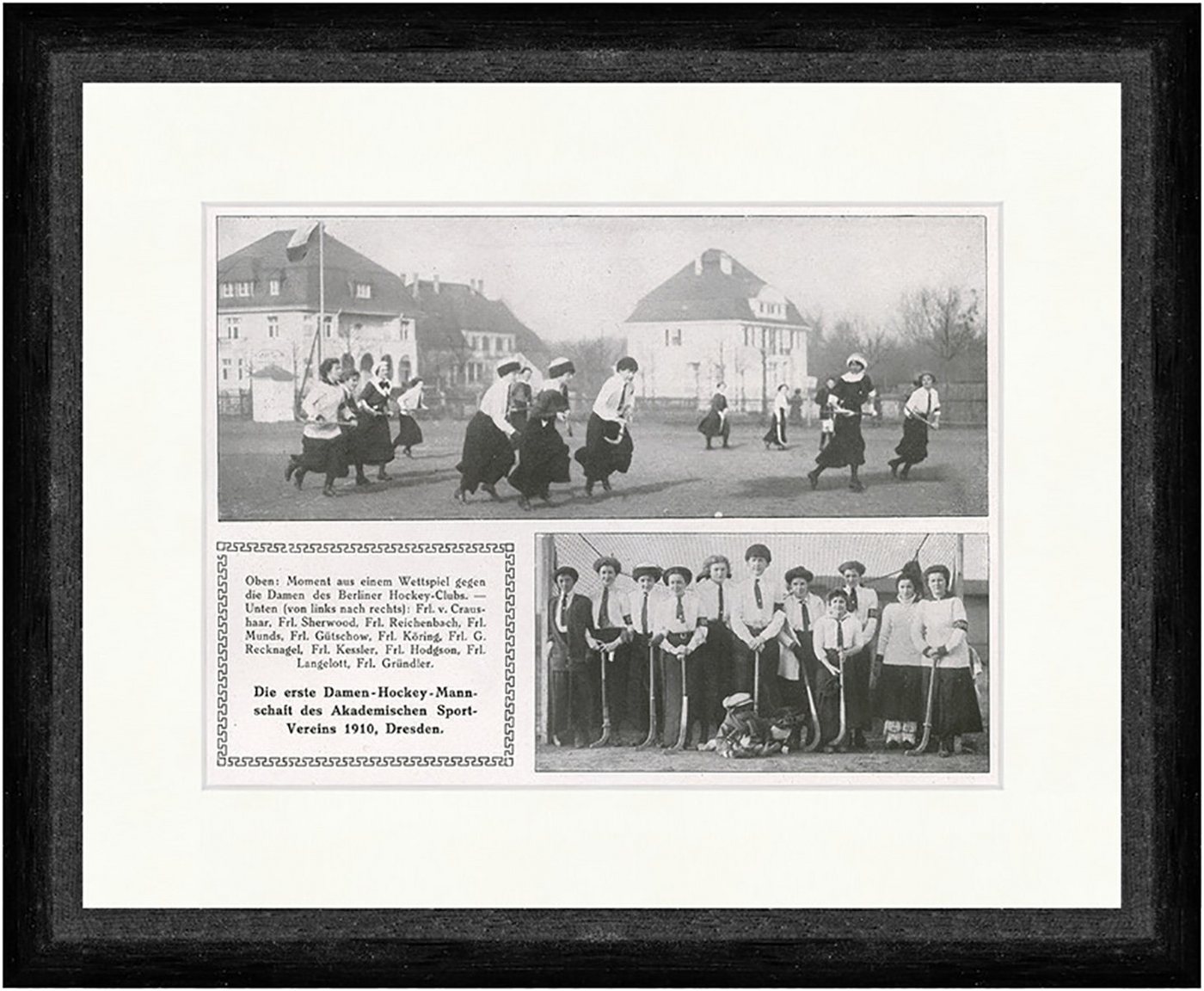 Kunstdruck Damen-Hockey-Mannschaft Akad. Sport-Vereins F_Vintage 01117 Gerahmt, (1 St) von OTTO