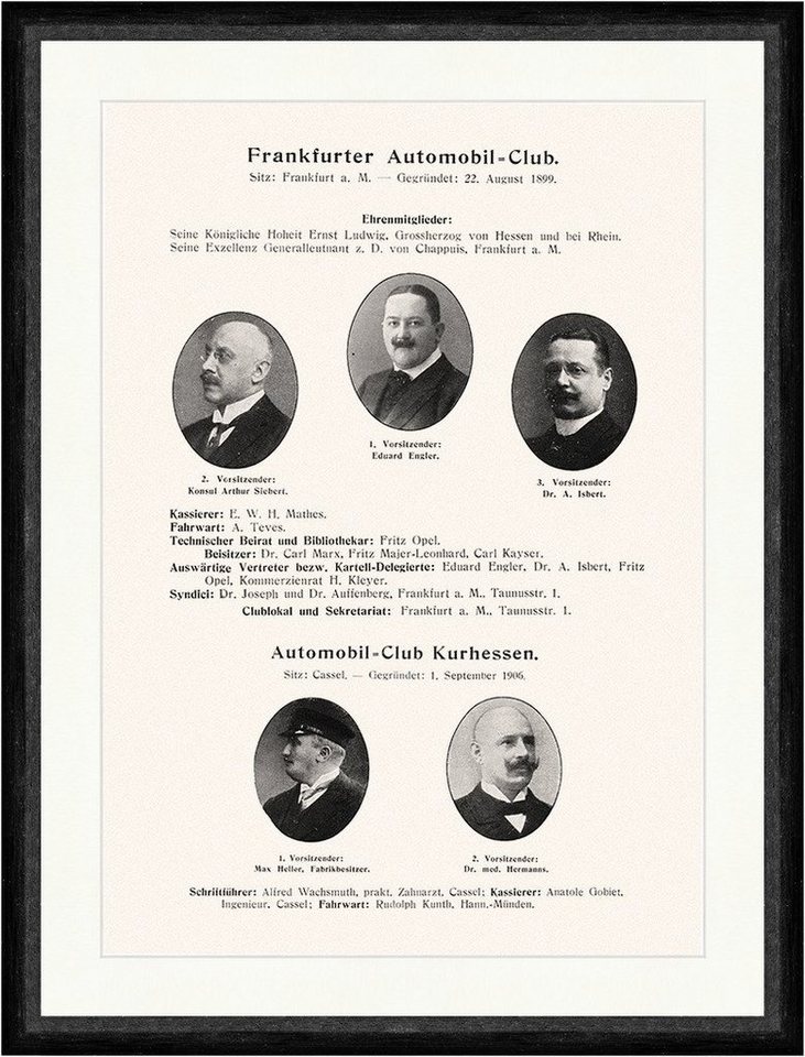 Kunstdruck Frankfurter Automobilclub 1899 Engler Siebert Braunbeck Faks Sport 412, (1 St) von OTTO