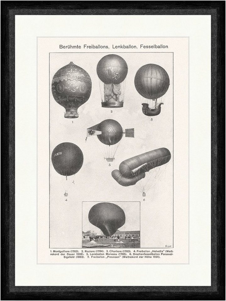 Kunstdruck Freiballon Lenkballon Fesselballon Luftschiff Braunbeck Faks Sport 358, (1 St) von OTTO