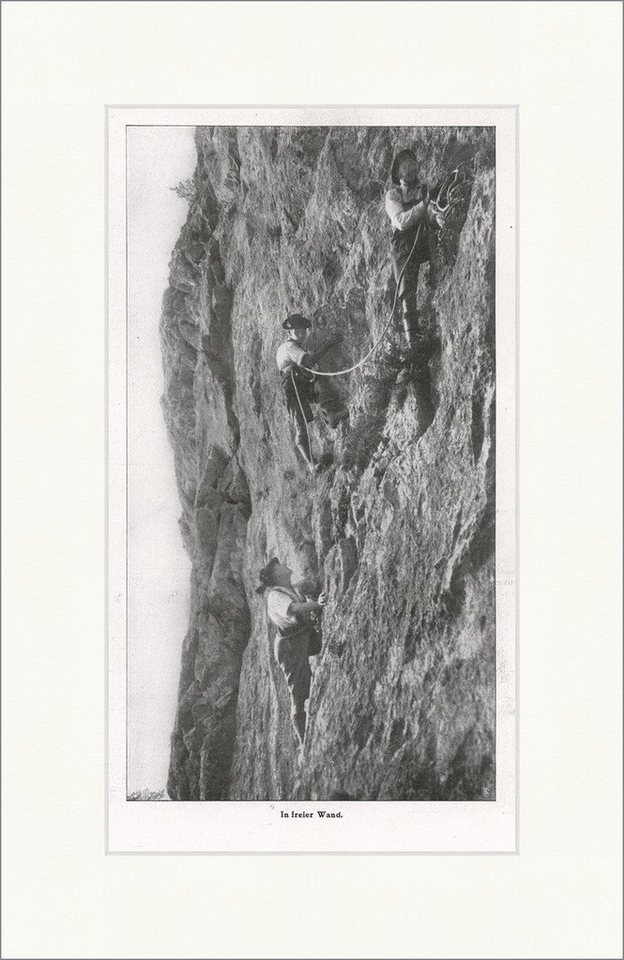 Kunstdruck In freier Wand Klettern Bergsteigen Seil Sport Gebirge Felsen F_Vintag, (1 St) von OTTO