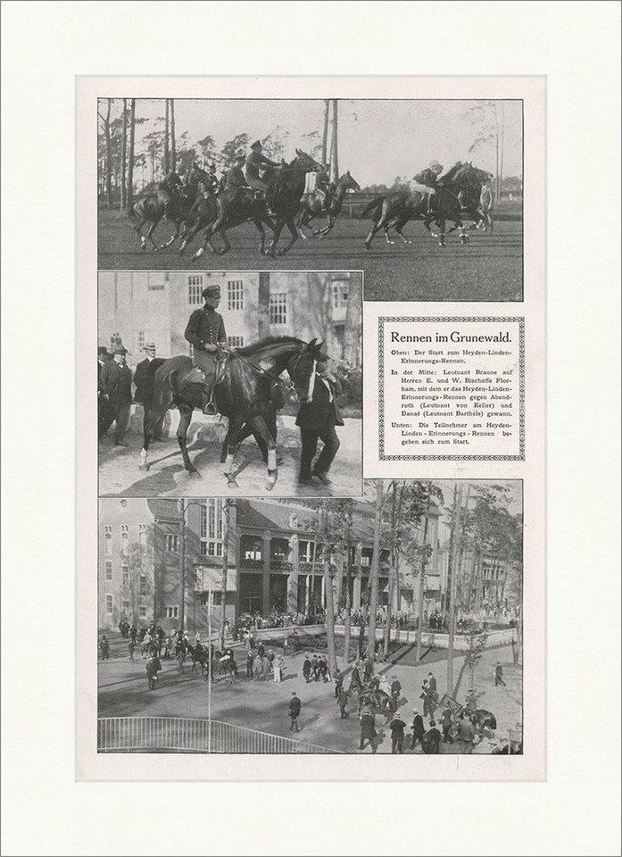 Kunstdruck Rennen im Grunewald 1909 Pferde Reiter Heyden Linden Rennen F_Vintage, (1 St) von OTTO