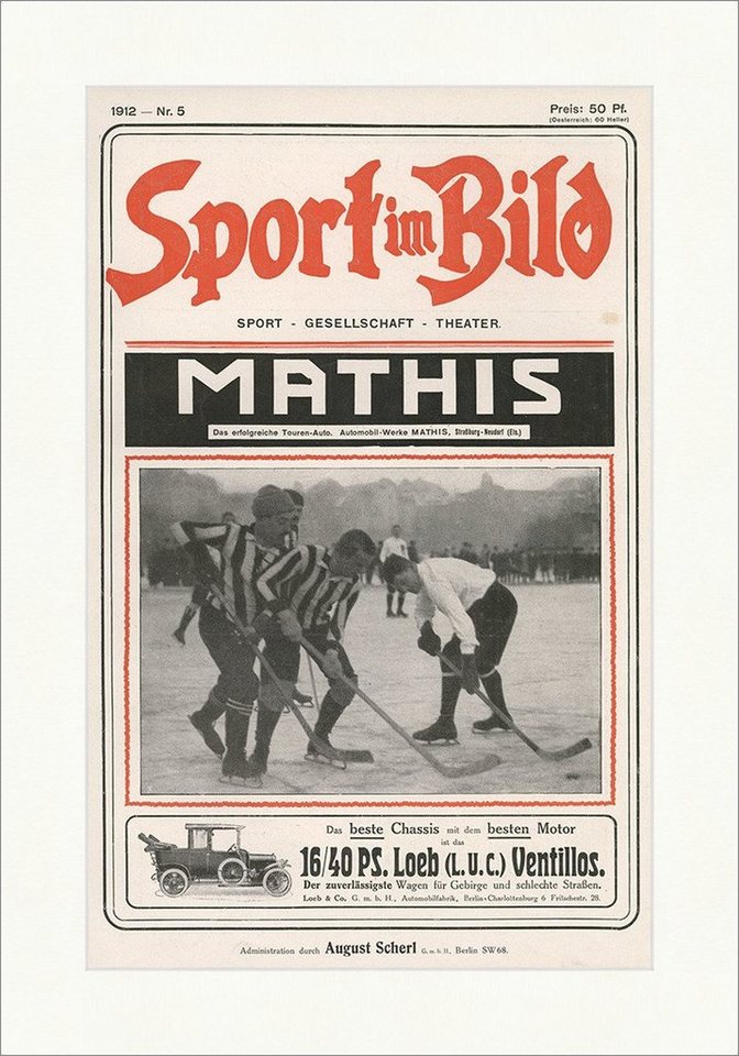 Kunstdruck Sport im Bild Sport - Gesellschaft - Theater Mathis Eishockey F_Vintag, (1 St) von OTTO