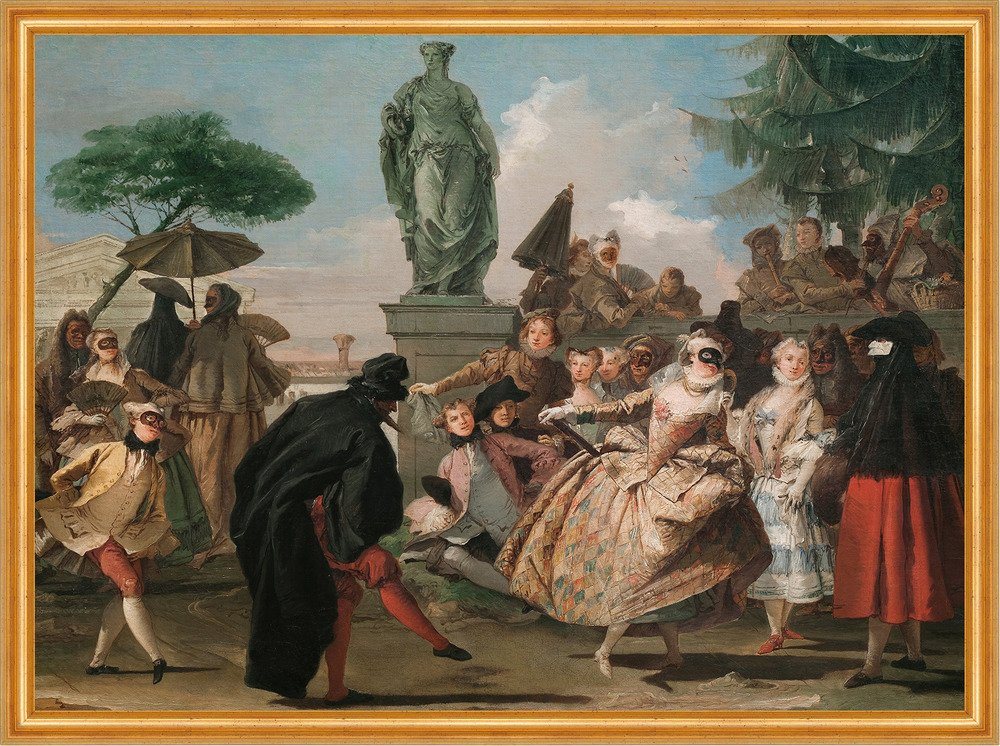 Kunstdruck The Minuet Giovanni Domenico Tiepolo Tanzen Fest Masken Schirme Ball B, (1 St) von OTTO