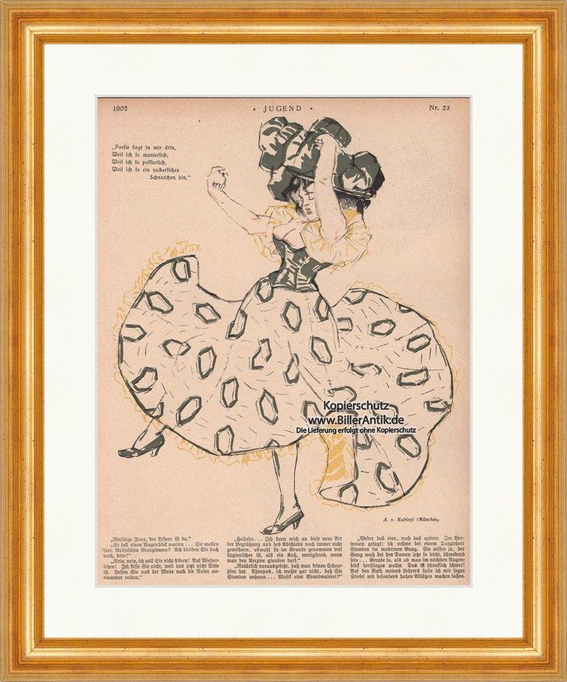 Kunstdruck Variete Frau Kleid Tanz Korsett Corsage Hut Hirth Ostini Jugend 1701 G, (1 St) von OTTO