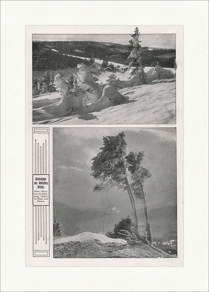 BillerAntik Kunstdruck Winterbilder aus deutschen Bergen 1909 Gebirge Schnee Feldberg F_Vinta, (1 St) von BillerAntik