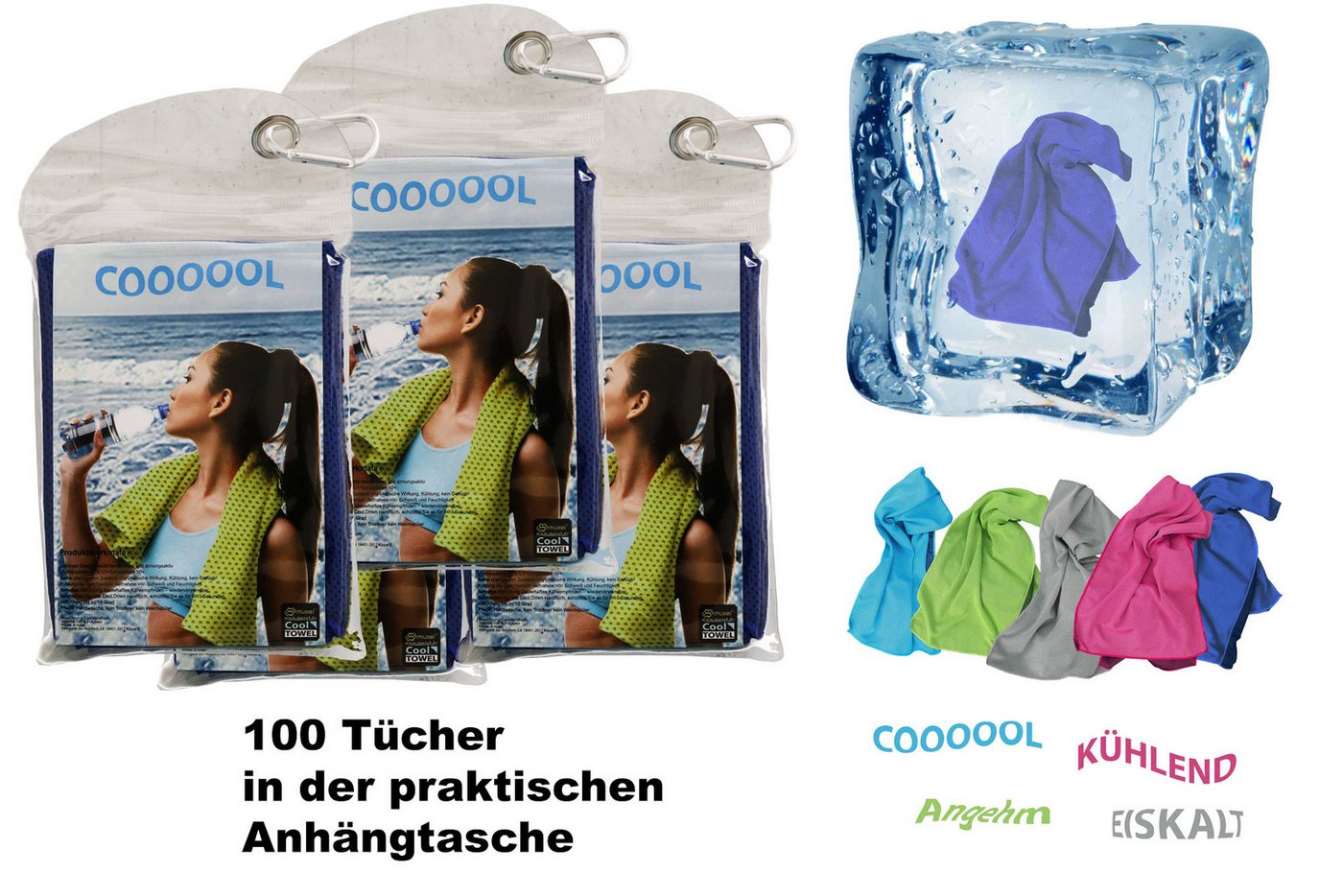 Massagerolle 100 x Sporthandtücher – Cool Towel für Sport Freizeit, bringt sofort von OTTO