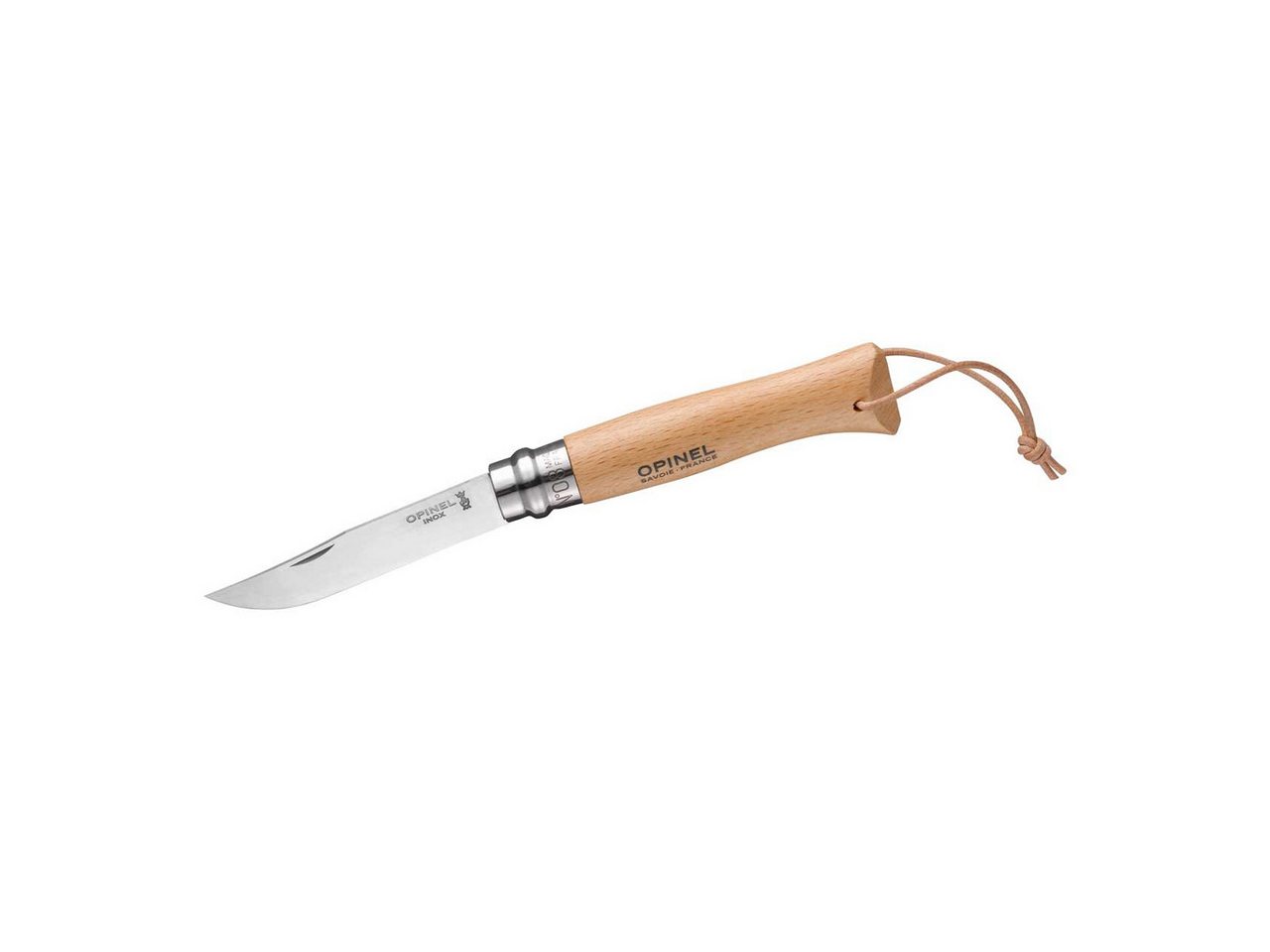 Opinel Taschenmesser Opinel No 08, natur mit Lederriemen von Opinel