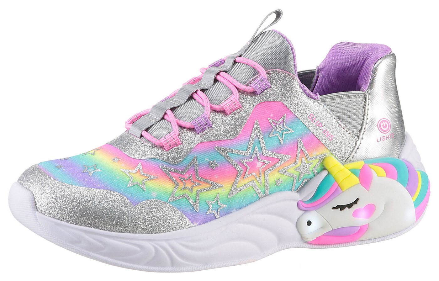 Skechers UNICORN DREAMS LIGHTS Slip-On Sneaker, Glitzer,-Blinkschuh zum Schlupfen, Größenschablone zum Download von OTTO