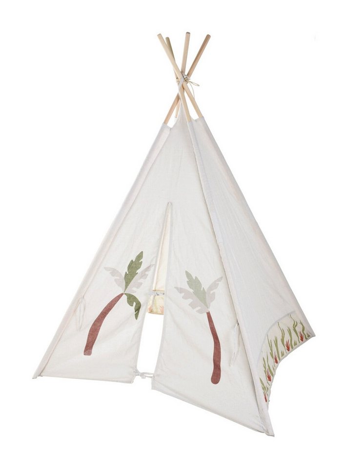 Spielzelt PEMAL, Beige, Palmenmotiv, Stoff, Holz, Bindebänder zum Verschließen Spielzelt PEMAL, Beige, Palmenmotiv, Stoff, Holz, Bindebänder zum Verschließen von OTTO