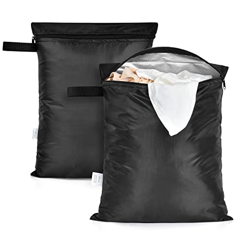 2 x Nassbeutel für Badeanzug und Handtücher, 30,5 x 40,6 cm, wasserdichter Kleidersack mit Griff, Reißverschluss, Oxford-Stoff, Nasswäschesack für Reisen, Fitnessstudio, Strand, 30 x 40 cm, Schwarz 2 x Nassbeutel für Badeanzug und Handtücher, 30,5 x 40,6 cm, wasserdichter Kleidersack mit Griff, Reißverschluss, Oxford-Stoff, Nasswäschesack für Reisen, Fitnessstudio, Strand, 30 x 40 cm, Schwarz von OTraki