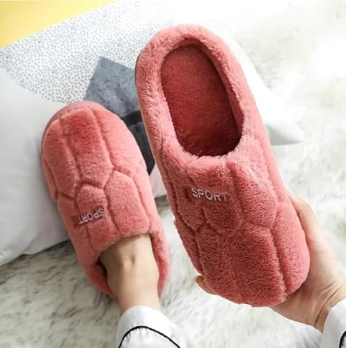 OUBOSI Frauen Winter Zu Hause Hausschuhe rutschfeste Weiche Warme Haus Innen Schlafzimmer Männer Paare Jungen Mädchen Memory Foam Bottom Schuhe,Rot,36-37 von OUBOSI