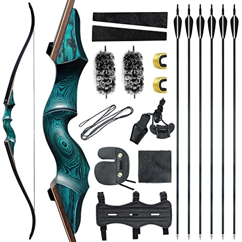 Black Hunter Original Recurvebögen Bogen und Pfeil für Erwachsene Jagdbogen Bogenschießen Bogen 60" 20-60 lbs Rechtshänder Holzriser mit gemischten Carbonpfeilen für Outdoor-Schießwettbewerbe (25lbs) Black Hunter Original Recurvebögen Bogen und Pfeil für Erwachsene Jagdbogen Bogenschießen Bogen 60" 20-60 lbs Rechtshänder Holzriser mit gemischten Carbonpfeilen für Outdoor-Schießwettbewerbe (25lbs) von OUBOTER