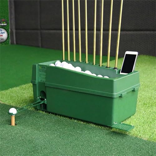 OUBUBY Automatischer Golfball Dispenser, Automatische Pitching Maschine Kein Stromanschluss Erforderlich Golf Clinic Green Tool Golfplatz Ausrüstung Zusammenklappbare Schiene von OUBUBY