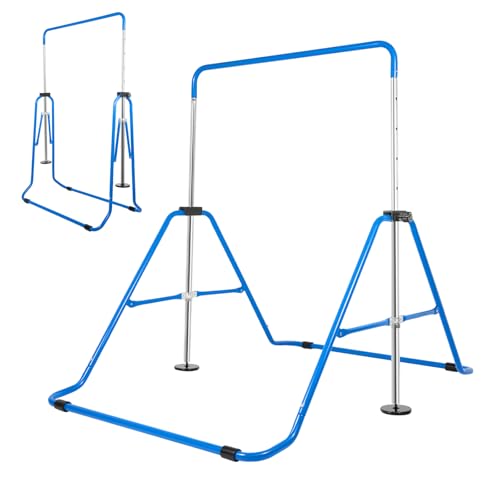 OUBUBY Gymnastik Turnreck, Turnreck Höhenverstellbar Kinder Garten Reck Turnstangen bis 100KG Belastbar, Reckstange, Reckanlage, Trainingsgeräte, Übungsstange für 3-12 Jahre Alte Kinder Indoor (Blau) OUBUBY Gymnastik Turnreck, Turnreck Höhenverstellbar Kinder Garten Reck Turnstangen bis 100KG Belastbar, Reckstange, Reckanlage, Trainingsgeräte, Übungsstange für 3-12 Jahre Alte Kinder Indoor (Blau) von OUBUBY