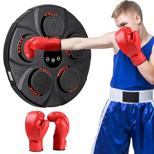 OUGPIU Music Boxing Machine, Bluetooth Musik Boxmaschine 43CM Elektronischer Musik Box mit 9 Geschwindigkeiten und Modi, Boxtrainingsausrüstung Boxsack für Zuhause,Fokus Agility Training OUGPIU Music Boxing Machine, Bluetooth Musik Boxmaschine 43CM Elektronischer Musik Box mit 9 Geschwindigkeiten und Modi, Boxtrainingsausrüstung Boxsack für Zuhause,Fokus Agility Training von OUGPIU