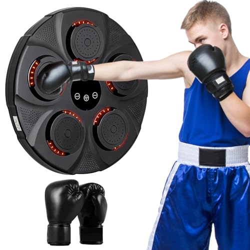 OUGPIU Music Boxing Machine, Bluetooth Musik Boxmaschine 43CM Elektronischer Musik Box mit 9 Geschwindigkeiten und Modi, Boxtrainingsausrüstung Boxsack für Zuhause,Fokus Agility Training OUGPIU Music Boxing Machine, Bluetooth Musik Boxmaschine 43CM Elektronischer Musik Box mit 9 Geschwindigkeiten und Modi, Boxtrainingsausrüstung Boxsack für Zuhause,Fokus Agility Training von OUGPIU