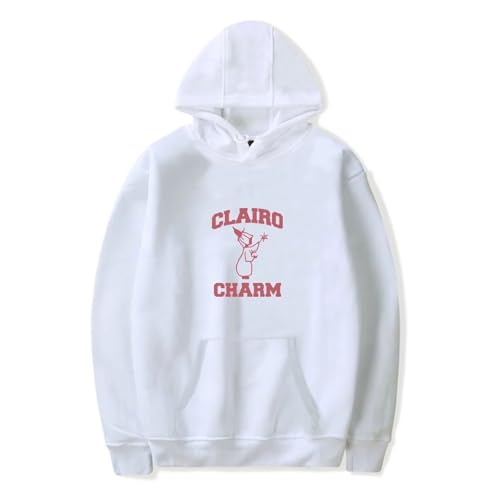 OUHZNUX Clairo Charm Spell New Logo Merch Hoodie Kapuzenpullover 2D Lässiger Bedruckter Pullover Langärmeliges Vintage Top Winter Fun Pullover Unisex Straßenkleidung Für Männer Und Frauen-Black||XXS von OUHZNUX