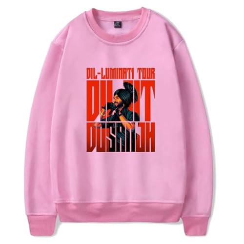 OUHZNUX Diljit Dosanjh Dil-Luminati Tour Merch Sweatshirt Mit Rundhalsausschnitt 2D Fashion Bedruckter Pullover Fun Streetwear Harajuku Hip Hop Oberteil Trendiger Lockerer Pullover-Black||XXS von OUHZNUX