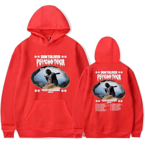 OUHZNUX Don Toliver Hardstone Psycho Tour Merch Hoodie Kapuzenpullover 2D Mode Druck Pullover Trend Straßenkleidung Lässiges Sweatshirt Mit Langen Ärmeln Lustige Kleidung XXS-4XL-Black||XXS von OUHZNUX