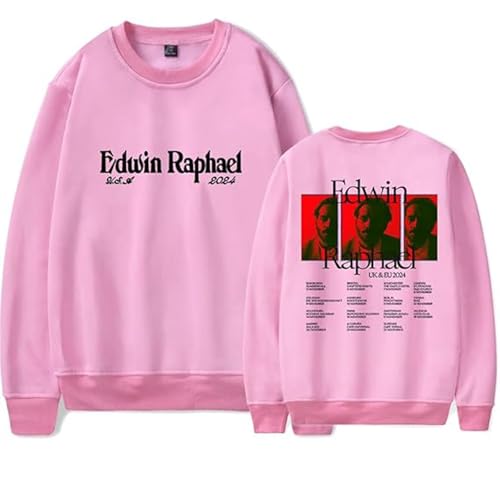 OUHZNUX Edwin Raphael Tour Merch Tour 2024 Sweatshirt Mit Rundhalsausschnitt 2D Klassischer Druck Pullover Langärmliges, Lockeres Top Hip Hop Mode Pullover Männer Und Frauen XXS-4XL-Black||XXS von OUHZNUX