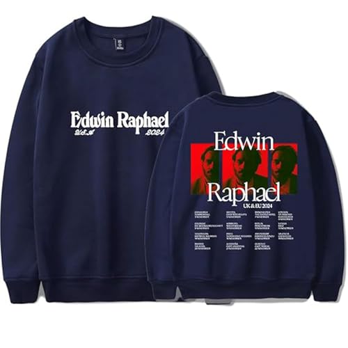 OUHZNUX Edwin Raphael Tour Merch Tour 2024 Sweatshirt Mit Rundhalsausschnitt 2D Klassischer Druck Pullover Langärmliges, Lockeres Top Hip Hop Mode Pullover Männer Und Frauen XXS-4XL-Black||XXS von OUHZNUX