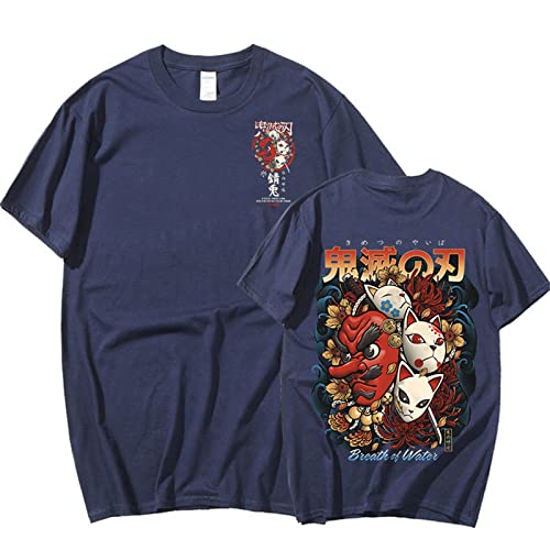 OUHZNUX Herren Demon Slayer T-Shirt Unisex Kimetsu No Yaiba Lustiges Cartoon-T-Shirt Süßes Anime Manga Doppelseitiges Grafik-T-Shirt Hip Hop T-Shirts Xxs-3Xl von OUHZNUX