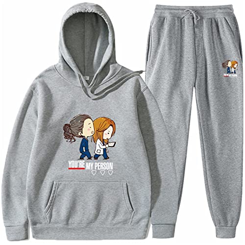 OUHZNUX Hoodie Greys Anatomy 2D Line American Drama Peripheral Pullover Set Fun Hoodie + Jogginghose Casual Herren Und Damen Rundhals Plus Samt Sweatshirt Zweiteiliges Set S-3Xl OUHZNUX Hoodie Greys Anatomy 2D Line American Drama Peripheral Pullover Set Fun Hoodie + Jogginghose Casual Herren Und Damen Rundhals Plus Samt Sweatshirt Zweiteiliges Set S-3Xl von OUHZNUX