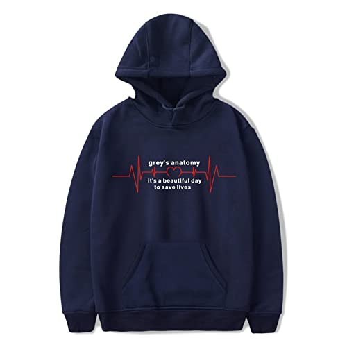 OUHZNUX Hoodie Greys Anatomy Kapuzenpullover Mit Rundhalsausschnitt 2D ECG Gedruckt Pullover Mit Kapuze Mode Männer Und Frauen Winterpullover von OUHZNUX