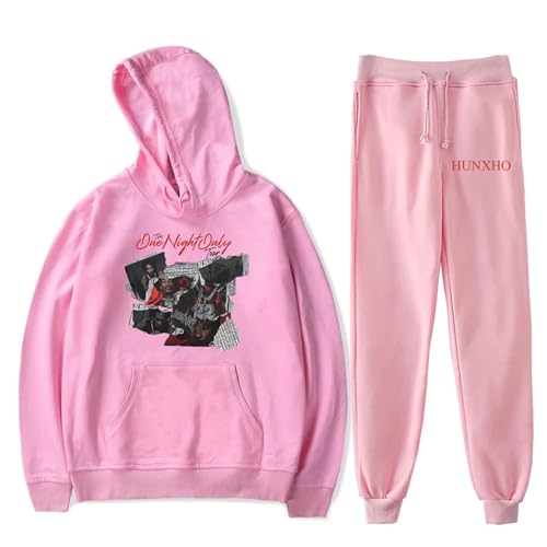 OUHZNUX Hunxho The One Night Only Tour 2024 Merch Neutral Kapuzenpullover+ Jogger Zweiteiliges Set 2D Lässiger Bedruckter Pullover Lässiges Langärmeliges Top Harajuku Straßenkleidung-Black||XXS von OUHZNUX