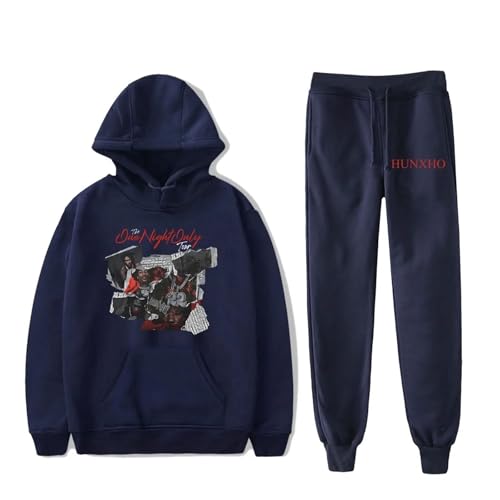 OUHZNUX Hunxho The One Night Only Tour 2024 Merch Neutral Kapuzenpullover+ Jogger Zweiteiliges Set 2D Lässiger Bedruckter Pullover Lässiges Langärmeliges Top Harajuku Straßenkleidung-Black||XXS von OUHZNUX