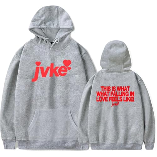 OUHZNUX JVKE Falling In Love Merch Tour Hoodie Kapuzenpullover 2D Lässiger Bedruckter Pullover Vintage Harajuku Oberteil Lässiger Winter Pullover Hip Hop Streetwear Männer Und Frauen-Black||XXS von OUHZNUX